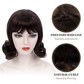 cheap Outfits-Set with Polka Dots Vintage Dress Beehive Curl Hair Wig 2* Wig Caps 4 PCS 1950s Retro Vintage Tea Dress A-Line Dress Rockabilly Flare Dress Women&#039;s Costume Christmas Homecoming
