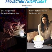 baratos Luzes de Natal-Projetor de céu estrela lâmpada de luz noturna 360 graus lâmpada de mesa giratória 4 luzes led 8 cores mudam com cabo usb para crianças quarto de bebê e decoração de festa