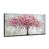 abordables Peintures fleurs/botaniques-Mintura main peinture à l&#039;huile sur toile mur art décoration moderne abstrait arbre rouge image pour la décoration intérieure roulé sans cadre non étiré peinture