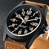 cheap Quartz Watches-Sport Military Watches Fashion Casual Analog Quartz Watch Leather Analog Men Luxury Wristwatch Quartz Watch for Men&#039;s Men Analog Quartz Casual Classic Wristwatch