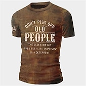  Camiseta gráfica humorística para hombres No molestes a los ancianos - La vida en prisión no es un disuasivo top de manga corta de estilo de vida
