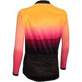 abordables Maillots de mujer-Mujer Maillot de Ciclismo Degradado Manga Larga Bicicleta Maillot Camiseta con 3 bolsillos traseros MTB Bicicleta Montaña Ciclismo Carretera Secado rápido Bandas Reflectantes Bolsillo trasero
