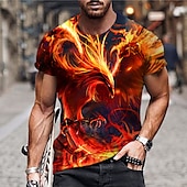 abordables T-shirts grande taille pour hommes-Homme Grande Taille T shirt Tee Grand et grand Graphic Col Ras du Cou Imprimer Manche Courte Eté Sportif Design Décontractées Grand et grand Extérieur Plein Air Hauts
