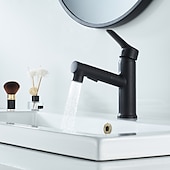 economico Classici-Rubinetto Lavabo Bagno Estraibile / Doccetta Estraibile Finiture Elettrodeposte / Verniciate Rubinetteria Monocomando Monoforo Lavabo Bagno