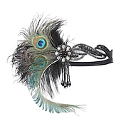 billige Tilbehør og mer-Årgang De livlige 20-årene 1920-tallet Fjær Hodebånd Den store Gatsby Charleston Bryllupsgjest Fjær Kostyme Dame Fest Skoleball Bryllupsfest Voksne Hodeplagg Alle årstider