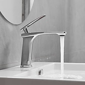 economico Classici-rubinetto lavabo bagno - classico / cascata nichel spazzolato / galvanizzato / finiture verniciate monocomando rubinetti vasca monoforo