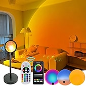 זול מנורת פרוג&#039;קטור של שקיעה-מנורת שקיעה rgb שלט רחוק 16 צבעים שלט אפליקציית bluetooth מנורת הקרנה שקיעה קשת אווירת אווירה נורת לד נורות 5w usb אורות לילה