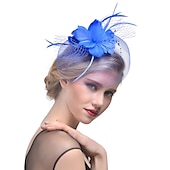levne Fascinátory-Fascinátory Klobouky Doplňky do vlasů Organza Polyester / polyamid Kbelík Večírek Dovolená Retro styl S Peří Přílba Pokrývky Hlavy