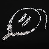 abordables Parures de Bijoux-ensembles de bijoux de mariée 1 ensemble cristal strass alliage 1 collier boucles d&#039;oreilles femmes déclaration coloré mignon fantaisie fleur irrégulière ensemble de bijoux pour robe de mariée de