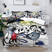 cheap Duvet Cover Sets-3D Street Art Graffiti Series Print Duvet Cover Bedding Sets Comforter Cover with 1 Print Duvet Cover or Coverlet，2 Pillowcases for Double/Queen/King