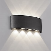 economico applique da esterno-applique da parete a led per esterni impermeabile ip65 8w illuminazione su e giù per interni lampada da parete curva a doppia testa lampada moderna camera da letto ac85-265v
