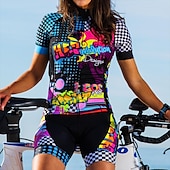 abordables Ropa Triatlón Mujer-Mujer Traje de triatlón Manga Corta MTB Bicicleta Montaña Ciclismo Carretera Negro Rojo Negro Áspero Graphic Bicicleta Transpirable Secado rápido Licra Deportes Graphic Ropa