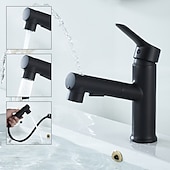 economico Classici-Rubinetto Lavabo Bagno Estraibile / Doccetta Estraibile Finiture Elettrodeposte / Verniciate Rubinetteria Monocomando Monoforo Lavabo Bagno