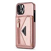 Недорогие Чехлы для iPhone-Чехол для iPhone 16e iPhone 16 iPhone 15 Pro Max Plus iPhone 14 13 12 11 Pro Max Mini X XR XS Max 8 7 Plus кошелек с шнурком слотом для карты ударопрочный однородный PU кожа
