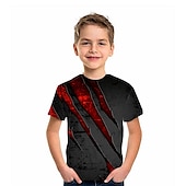 cheap Boy&#039;s 3D Vision &amp; Geometry-Boys 3D Graphic Color Block Optical Illusion T shirt Tee Short Sleeve 3D Print Summer Sports Streetwear Basic Kids 3-12 Years