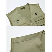 billiga Gilets-herr vandringsväst / gilet fiskeväst utomhus lätt, andas, slitstyrka, flera fickor, resor, last, safari, väst, topp, enkel, skjutreglage, camping, jakt, fiske, svart, röd, grön, khaki