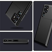 abordables Carcasas Samsung-Funda para teléfono para Samsung Galaxy S24 S23 S22 S21 S20 Plus Ultra S25 Ultra funda trasera soporte para tarjetas a prueba de golpes de color sólido TPU