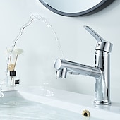 economico Classici-Rubinetto Lavabo Bagno Estraibile / Doccetta Estraibile Finiture Elettrodeposte / Verniciate Rubinetteria Monocomando Monoforo Lavabo Bagno