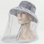 cheap Outdoor Headwear-Men&#039;s Women&#039;s Sun Hat Hiking Hat Mosquito Head Net Hat 1 pcs Summer Outdoor Portable Anti-Mosquito Anti-Eradiation Comfortable Patchwork Polyester Army Green Khaki Dark Gray for Fishing