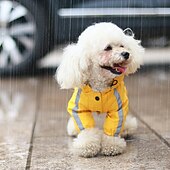 お買い得  レインコート-犬用 猫用 レインコート レインジャケット ファッション かわいいスタイル 冬 反射 防水 高通気性 ソフト 洗濯可 アウトドア カジュアル／普段着 犬服 for ビジョンフリーゼ ポメラニアン 赤ちゃんサイズ パピヨン Small