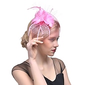 levne Fascinátory-Fascinátory Klobouky Doplňky do vlasů Organza Polyester / polyamid Kbelík Večírek Dovolená Retro styl S Peří Přílba Pokrývky Hlavy