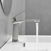 economico Classici-rubinetto lavabo bagno - classico / cascata nichel spazzolato / galvanizzato / finiture verniciate monocomando rubinetti vasca monoforo