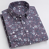 voordelige oxford-overhemden voor heren-Voor heren Overhemd Button-down overhemd Shirt met kraag Oxford overhemd Schotse ruit Bruiloft Casual A B F G Lange mouw Alle seizoenen Kleding