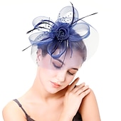levne Fascinátory-Retro styl Elegantní Organza / Polyester / polyamid Fascinátory / Klobouky / Doplňky do vlasů s Peří / Imitace perel / Aplikace Jeden díl Večírek / Dovolená Přílba