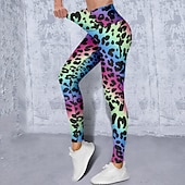 رخيصةأون طماق اليوغا والجوارب-نسائي Sports Gym Leggings السراويل اليوغا خصر عالي سباندكس أزرق الشتاء بناطيل لجينجز قصيرة جلد نمر بنطلون رياضي للبطن بعقب رفع ملابس ملابس يوغا اللياقه البدنيه تمرين نادي رياضي ركض / عالية المرونة