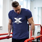 abordables Camiseta gráfica para hombres-Hombre Graphic Letra Arañazos Camiseta Tee Algodón Manga Corta Gráfico Camisa Negro Blanco Verde Ejército Camiseta cómoda Aptitud física Gimnasia Ropa de diseñador de moda