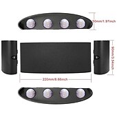 economico applique da esterno-applique da parete a led per esterni impermeabile ip65 8w illuminazione su e giù per interni lampada da parete curva a doppia testa lampada moderna camera da letto ac85-265v
