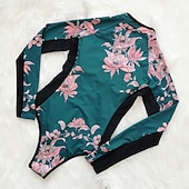 preiswerte Hautausschlagswächter-Damen Anti UV Badeanzug UV-Schutz UPF50+ Atmungsaktiv Langarm Spandex Bodysuit Badeanzug Reißverschluß vorne Schwimmen Surfen Strand Wassersport Sommer Frühling