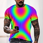 abordables T-shirts 3D-Homme Graphic T shirt Tee Manche Courte T-shirt 3D effet Col Rond Chemise Mode Frais Design Casual du quotidien Fin de semaine Rose Claire Bleu Vert Eté Vêtement Tenue Normal S M L XL 2XL 3XL 4XL