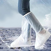 baratos luvas e equipamentos de proteção-Capa de sapato à prova de água transparente de comprimento longo com zíper antiderrapante botas de chuva galochas à prova d&#039;água dias chuvosos ferramentas úteis