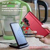 abordables Carcasas Samsung-Funda para teléfono para Samsung Galaxy S24 S23 S22 S21 S20 Plus Ultra S25 Ultra funda trasera soporte para tarjetas a prueba de golpes de color sólido TPU