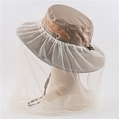 cheap Outdoor Headwear-Men&#039;s Women&#039;s Sun Hat Hiking Hat Mosquito Head Net Hat 1 pcs Summer Outdoor Portable Anti-Mosquito Anti-Eradiation Comfortable Patchwork Polyester Army Green Khaki Dark Gray for Fishing