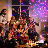 olcso Színpadi fények-party disco labda lámpák, hangaktivált villogó party lámpák távirányítóval, 7 rgb szín váltakozó dj színpad villogó lámpák beltéri otthoni táncklub partik karácsonyi születésnapi esküvői show