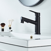 economico Classici-Rubinetto Lavabo Bagno Estraibile / Doccetta Estraibile Finiture Elettrodeposte / Verniciate Rubinetteria Monocomando Monoforo Lavabo Bagno