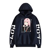 tanie Grafika postaci z kreskówek i filmów-Darling in the Franxx Zero Two 02 Bluza z Kapturem Anime Kreskówka Anime Harajuku Graficzny Kawaii Na Dla par Męskie Damskie Dla dorosłych Powrót do szkoły Tłoczenie na gorąco