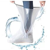baratos luvas e equipamentos de proteção-Capa de sapato à prova de água transparente de comprimento longo com zíper antiderrapante botas de chuva galochas à prova d&#039;água dias chuvosos ferramentas úteis
