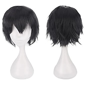 economico Parrucche Anime-s parrucche cosplay per uomini e donne parrucca anime in fibra resistente al calore parrucche di halloween da 12 pollici