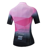 economico Maglie da donna-Per donna Maglia da Ciclismo Geometrico Manica Corta Bicicletta Maglia Top con 3 tasche posteriori Mountain Bike MTB Ciclismo su strada Asciugatura Rapida Strisce Riflettenti Tasca Posteriore