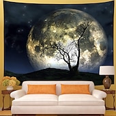 cheap Landscape Tapestry-Wall Tapestry Art Decor Blanket Curtain Picnic Tablecloth Hanging Home Bedroom Living Room Dorm Decoration Polyester Tree Moon Sky Views