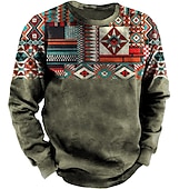 tanie Męskie bluzy 3D-Męskie Wzory graficzne Bluza dresowa Zjechać na pobocze Długi rękaw Podkoszulek Półgolf Zabytkowe Designerskie Podstawowy Druk 3D Sport i turystyka Codzienny Jesień Wiosna i jesień