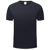 Недорогие Мужские повседневные футболки-Муж. С короткими рукавами Вырез под горло Лето Однотонный Атлетический Черный Белый Желтый Футболка для мужчин