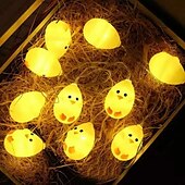 cheap Easter Lights-3M 20LEDs Easter Cracked Egg Rabbit Small Chick Shaped LED String Lights Home Fairy Lights for Easter Garden Party Festive Decoration