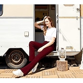 رخيصةأون طماق اليوغا والجوارب-نسائي السراويل اليوغا جيوب جانبية أرجل واسعة بوتكات بنطلون رياضي للبطن 4 طريقة تمتد متنفس خصر عالي يوغا اللياقه البدنيه تمرين نادي رياضي بنطلون طماق قيعان سكني غامق أرزق بحري نبيذ الشتاء قياس كبير