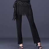 abordables Ropa de baile latino-baile latino baile de salón pantalones con flecos borla fruncido color puro mujer entrenamiento de rendimiento poliéster alto