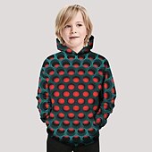 preiswerte Jungen 3D Vision &amp; Geometrie-Jungen 3D Geometrisch Kapuzenshirt Langarm 3D-Druck Frühling Herbst Aktiv kinderkleidung Täglich