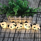preiswerte USB-Lichterketten-LED-Panda-Lichterkette 1,5 m/4,92 Fuß, 10 LEDs, Batterie oder USB-Stromversorgung, Weihnachtszimmer, Schlafzimmer, Feiertagsdekoration, Cartoon-Panda-Laterne